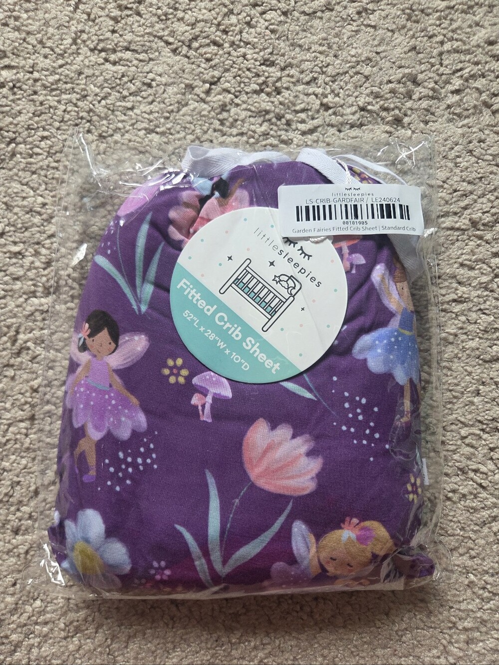Little Sleepies Garden Fairies Crib Sheet